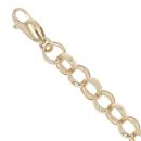 9ct Yellow Gold Patterned and Plain Belcher Bracelet 8"