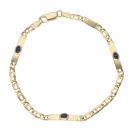 18ct Yellow Gold Sapphire Fancy Bracelet 7"