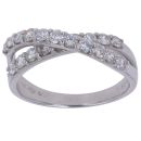 18ct White Gold 0.95ct Brilliant Cut Diamonds Crossover Ring