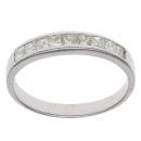 18ct White Gold 0.50ct Princess Cut Diamond Half Eternity Ring