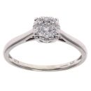 9ct White Gold 0.25ct Brilliant Cut Diamond Cluster Ring