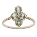 9ct Yellow Gold Peridot Cluster Ring