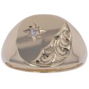9ct Yellow Gold 0.05ct Diamond Signet Ring