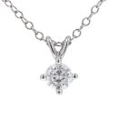 9ct White Gold 0.30ct Diamond Solitaire Pendant and Chain 18"