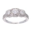 18ct White Gold 1.00ct Diamond Cluster Ring