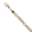 9ct Yellow and White Gold Bar Fancy Bracelet 7.5"