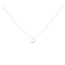 Silver Cubic Zirconia Moon Pendant And Chain 18"