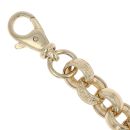9ct Yellow Gold Patterned and Plain Belcher Bracelet 9.5"