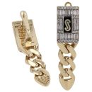 14ct Yellow Gold Monaco Classic Baguette Mixed Link Drop Earrings