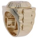 9ct Yellow Gold Cubic Zirconia Watch Style Signet Ring