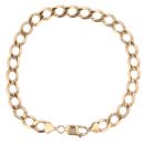 9ct Yellow Gold Flat Plain Curb Bracelet 10"
