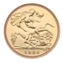 1982 Elizabeth II Decimal Portrait UK Half Sovereign Coin