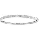 9ct White Gold 0.50ct Diamond Bar Bangle