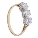 9ct Yellow Gold Cubic Zirconia Three Stone Ring