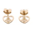 14ct Yellow Gold Child's Heart Cubic Zirconia Stud Earrings