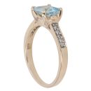 9ct Yellow Gold 0.10ct Diamond And Created Topaz Single Stone Ring