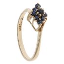 9ct Yellow Gold Sapphire Twist Cluster Ring