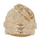 9ct Yellow Gold Patterned Saddle Ring
