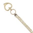 9ct Yellow Gold Two Row Fancy T-Bar Heart Bracelet 7"