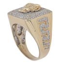 14ct Yellow Gold 1.00ct Brilliant Cut Diamond Medusa Signet Ring