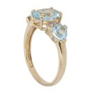 9ct Yellow Gold 0.05ct Diamond and Blue Topaz Ring