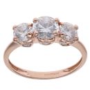 14ct Rose Gold Cubic Zirconia Three Stone Ring