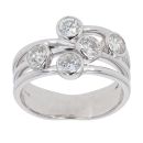 18ct White Gold Diamond Bubble Five Stone Ring by Anya Belle