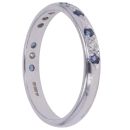 18ct White Gold 0.10ct Diamond And Sapphire Ring