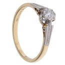 18ct Yellow Gold and Platinum 0.10ct Brilliant Cut Diamond Solitaire Ring