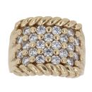 9ct Yellow Gold Cubic Zirconia Five Row Keeper Ring