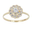 14ct Yellow Gold Cubic Zirconia Cluster Ring
