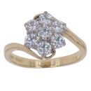 18ct Yellow Gold 0.85ct Brilliant Cut Diamond Cluster Ring