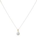 9ct Yellow Gold Aquamarine Solitaire Pendant and Chain 18"