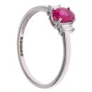 9ct White Gold 0.10ct Diamond and Ruby Ring