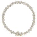 9ct Yellow And White Gold 0.90ct Brilliant Cut Diamond Bracelet 7"