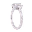 Platinum 1.00ct Emerald and Brilliant Cut Cluster Diamond Ring