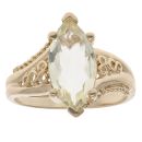 9ct Yellow Gold Prasiolite Marquise Solitaire Ring