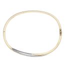 9ct Yellow And White Gold 0.15ct Diamond Bangle