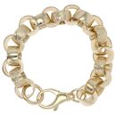 9ct Yellow Gold Patterned and Plain Belcher Bracelet 9"