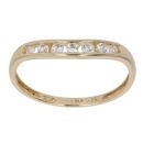 14ct Yellow Gold Cubic Zirconia Wishbone Ring