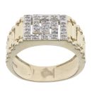 9ct Yellow Gold 0.10ct Diamond Greek Key Signet Ring