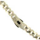 14ct Yellow Gold Monaco Patterned Curb Alternate Flex Lock Chain 18"