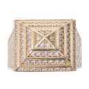 9ct Yellow Gold Cubic Zirconia Pyramid Ring