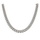 9ct White Gold 13.00ct Brilliant Cut Diamond Curb Chain 22"