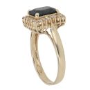 14ct Yellow Gold 0.20ct Brilliant Cut Diamond and Sapphire Cluster Ring