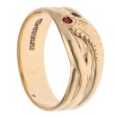 9ct Yellow Gold Garnet Snake Ring
