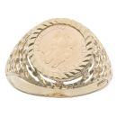 9ct Yellow Gold St George Coin Signet Ring