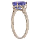 9ct Yellow Gold Tanzanite and Cubic Zirconia Single Stone Ring
