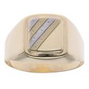 14ct Yellow and White Gold Square Signet Ring