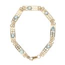 9ct Yellow Gold Blue Gemstone Bracelet 7.5"
